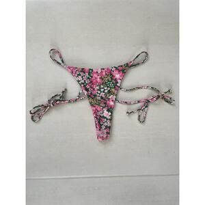 Aila Blue Swim String Bikini Bottom June Beach Summer Floral Azalea